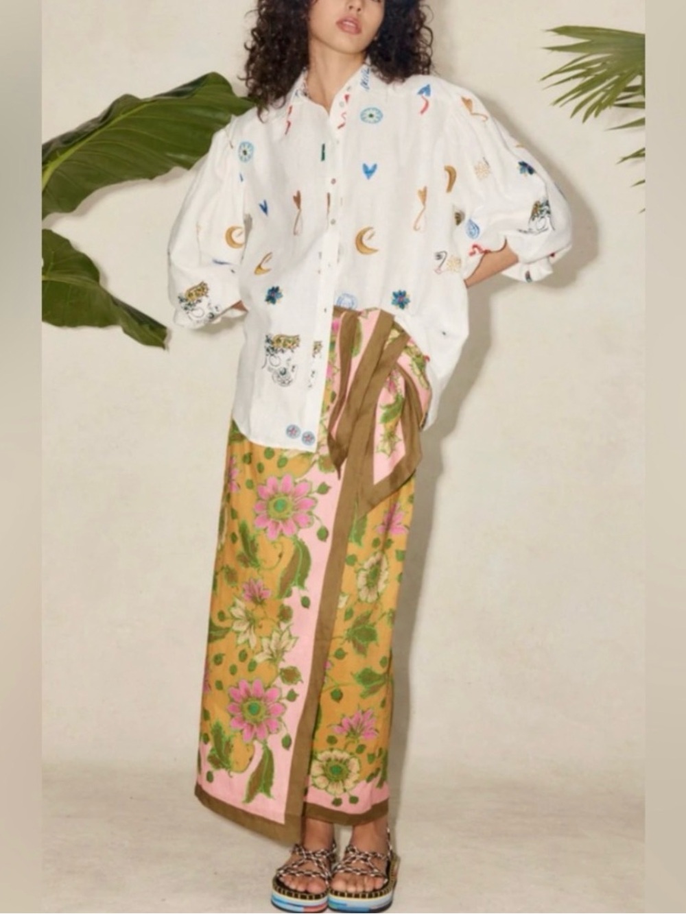 Alemais Soleil Embroidered Linen Top